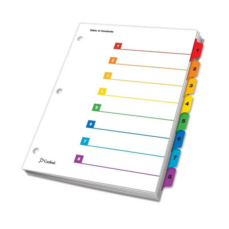 OneStep Table of Contents Dividers w/ Tabs, 1-8| Ultimate Office for Free Printable Printable Alphabet Tabs