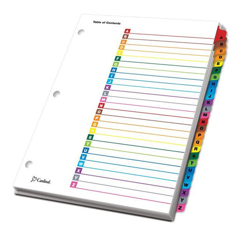 OneStep Printable Table of Contents Dividers w/ Tabs, A-Z, Letter