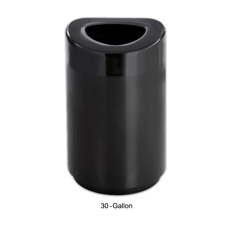 Open Top Trash Can, Black