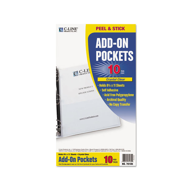 Peel & Stick Add-On Filing Pockets for Letter Size (pack of 10)