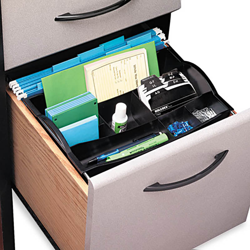 Plastic Hanging Drawer Organizer, 12 1/2" x 7 3/4" x 3 1/4", Black