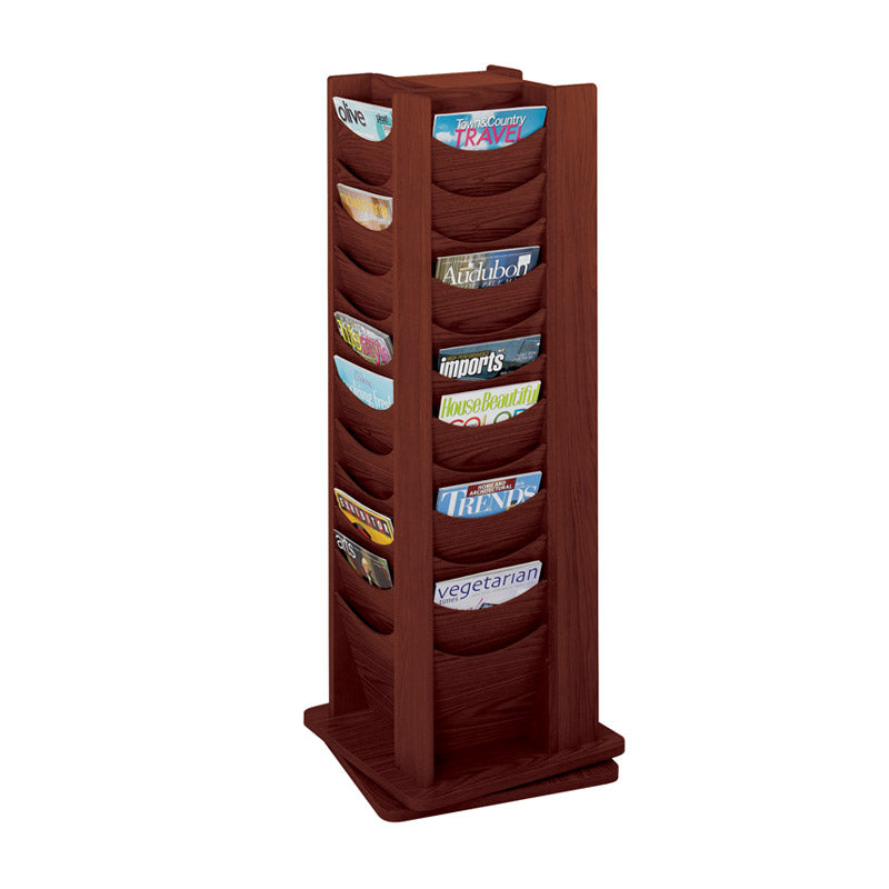 48-Pocket Wood Rotating Floor Display