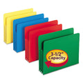 Poly Drop/Front Expanding File Pockets, 3 1/2" Expansion (box of 4), Assorted