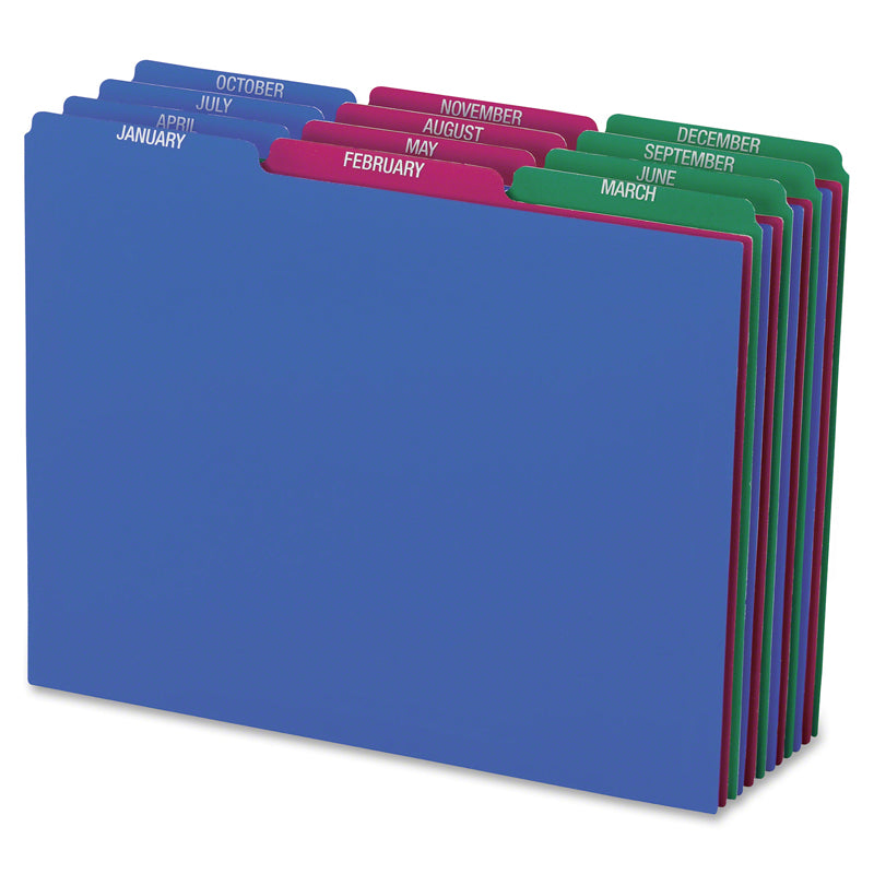 Poly Top Tab File Guides, w/ Tabs, Letter