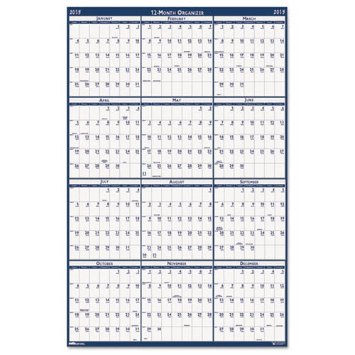 Poster Style Reversible/Erasable Yearly Calendar, 2025