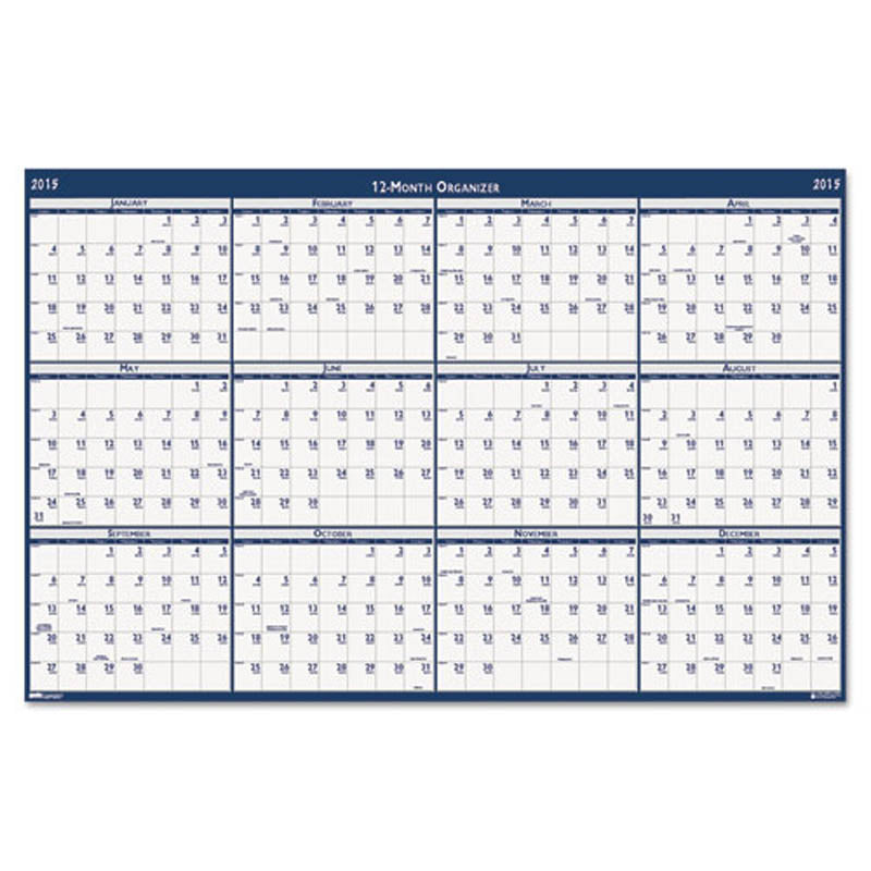 Poster Style Reversible/Erasable Yearly Calendar, 2025