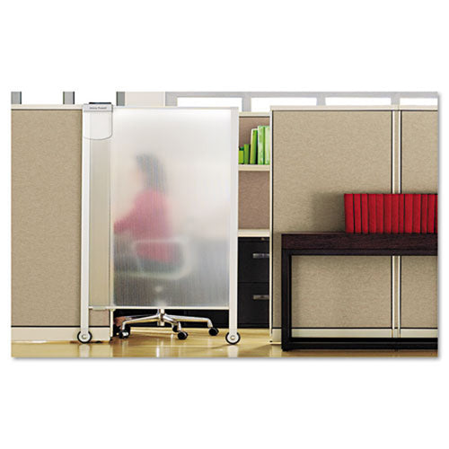 Premium Workstation Privacy Screen, 38"w x 65"h, Translucent w/ Silver