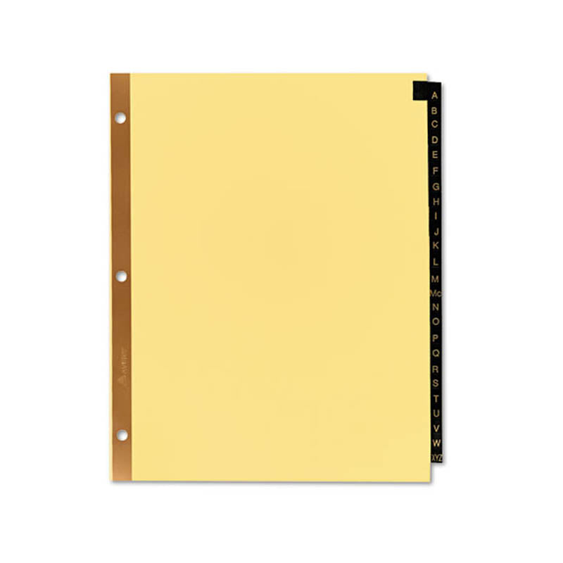 Preprinted Leather Tab Dividers w/ Reinforced Binding Edge, A-Z, Letter (set of 25)