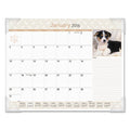 Puppies Monthly Desk Pad Calendar, 22" X 17", 2025