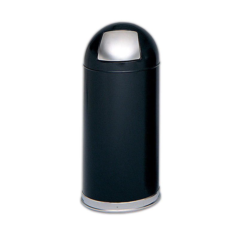 Safco Dome Top Receptacle with Push Door - Black