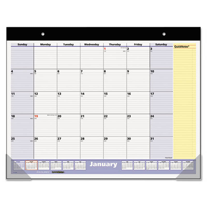 Quicknotes Desk Pad, 22" X 17", 2024-2026