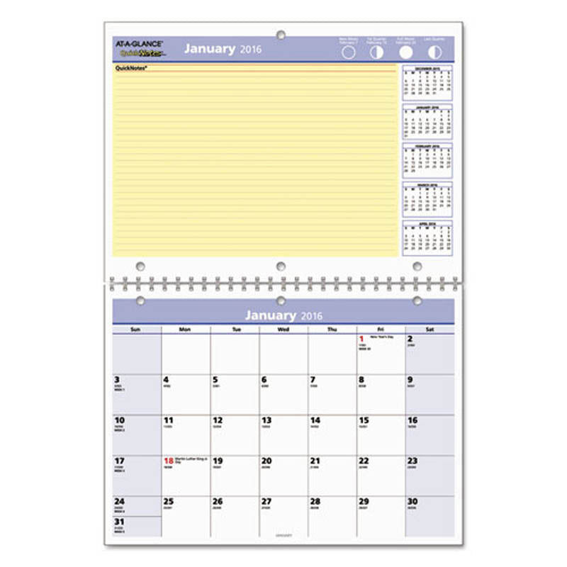 Quicknotes Desk/wall Calendar, 11" X 8", 2024