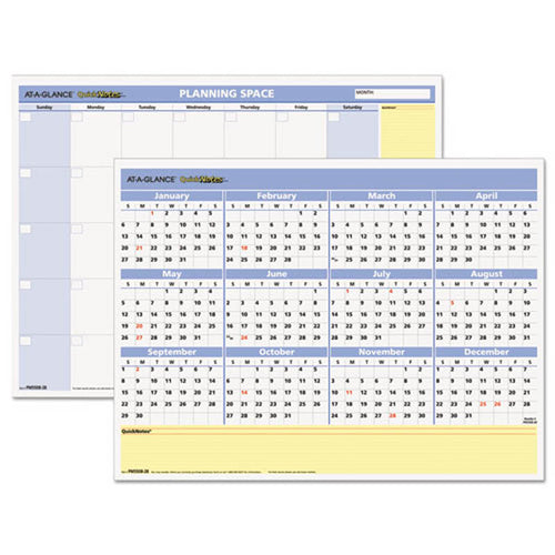 Quicknotes Mini Erasable Wall Planner, 16" X 12", 2024