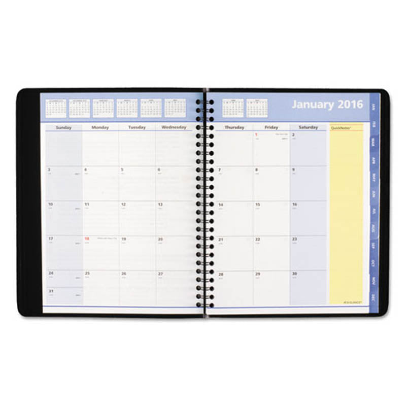 Quicknotes Monthly Planner, Black, 2025