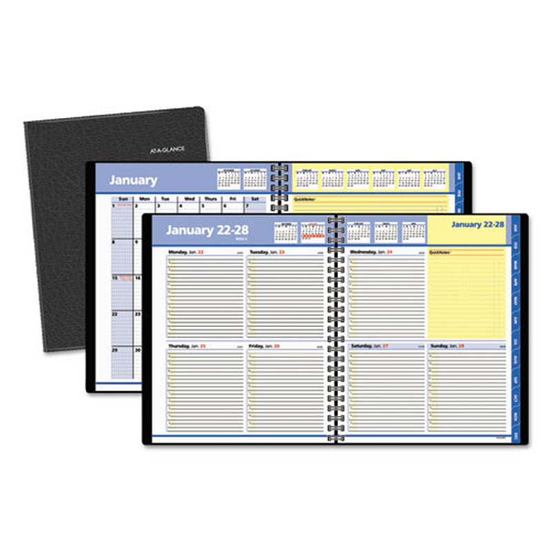 Quicknotes Weekly/Monthly Appointment Book, Black, 2024