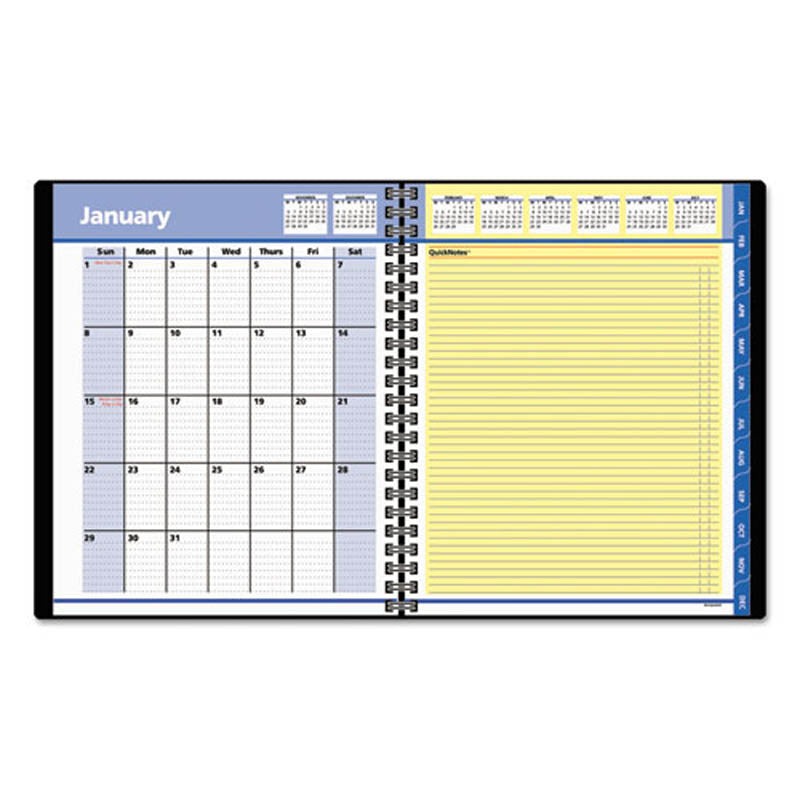 Quicknotes Weekly/Monthly Appointment Book, Black, 2024