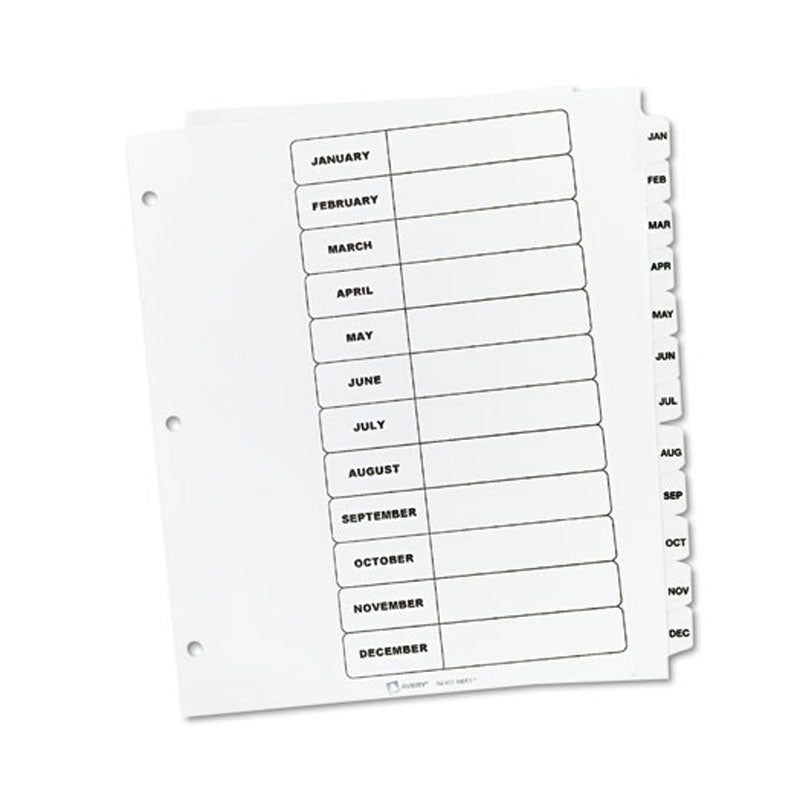 Ready Index Table of Contents Dividers w/ Tabs, Jan-Dec, Letter (set of 12)