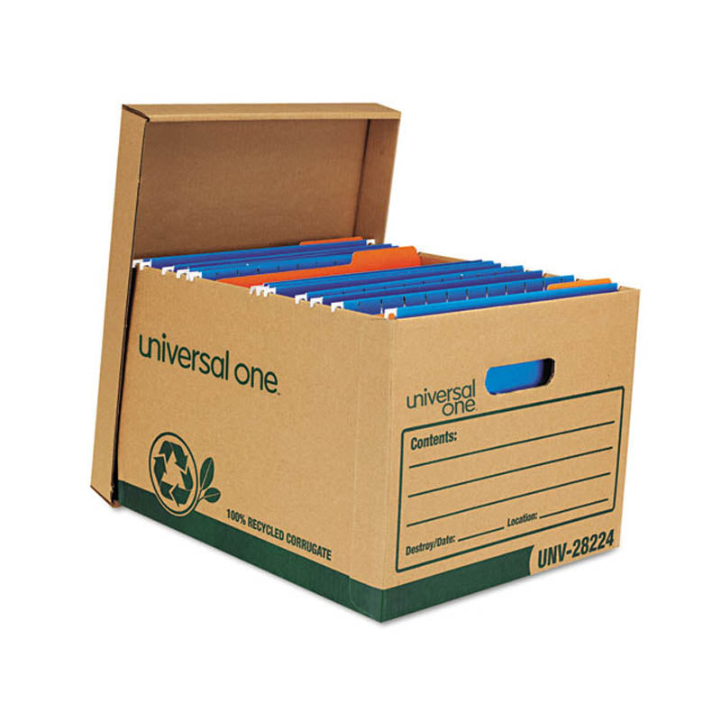 Recycled Medium-Duty Record Storage Boxes, Kraft (set of 12)