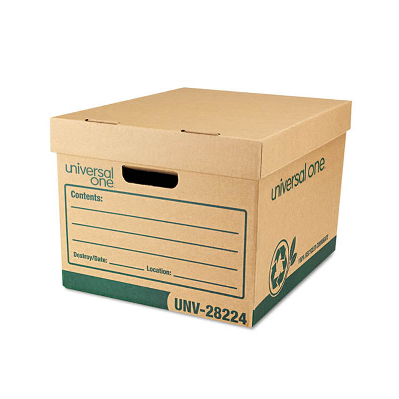 Recycled Medium-Duty Record Storage Boxes, Kraft (set of 12)