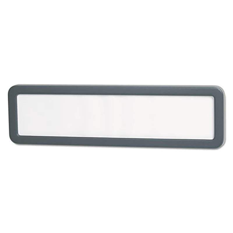 Recycled Plastic Cubicle Nameplate, 9 1/8" x 2 1/4", Charcoal