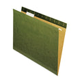 Reinforced Recycled Hanging File Folders (box of 25), Standard Green