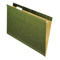 Reinforced Recycled Hanging File Folders (box of 25), Standard Green
