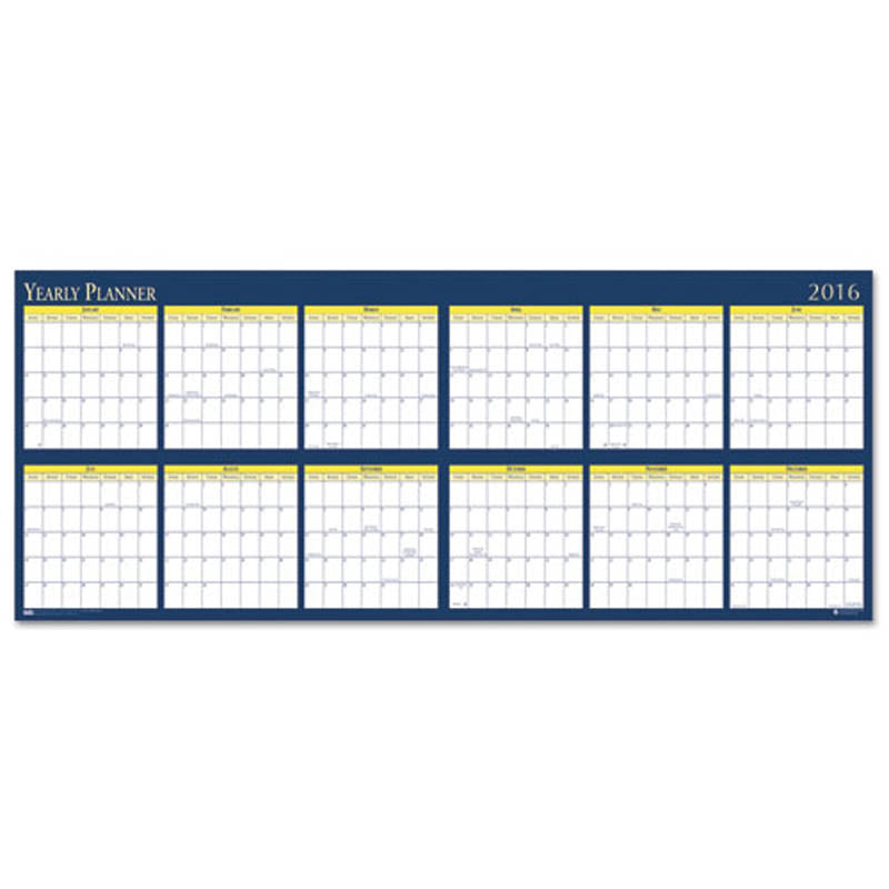 Reversible Yearly Wall Planner, 60" X 26", 2024