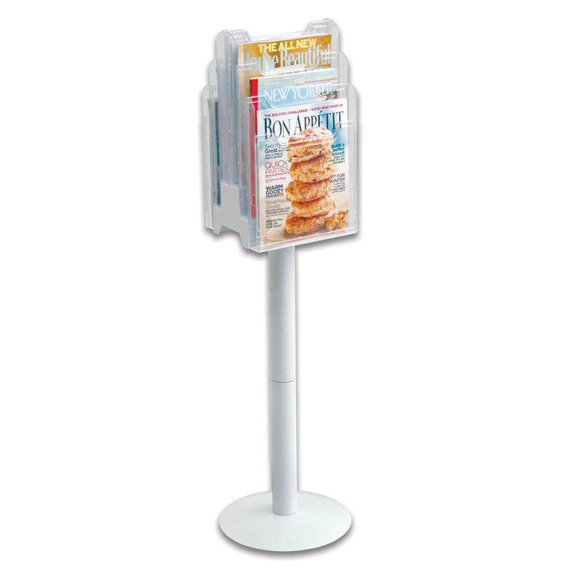 6-Pocket Revolving Literature Display PLUS+ Label Holder (pack of 8), Clear