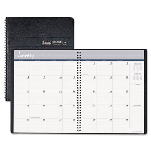 Ruled Monthly Planner, Dec.-Jan., Black