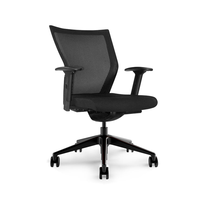 Run Mesh Back Task Chair w/Synchro Control 3-Position Lock, Seat Slider, Adj Arms, Polished Base
