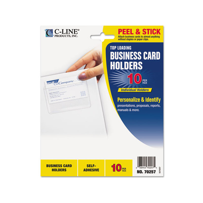 Self-Adhesive Business Card Holders (pack of 10), Clear