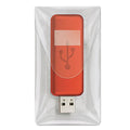 Self-Adhesive USB Drive Pocket w/ resealable Flap, 3 7/16" x 2", Clear (Pack of 6)