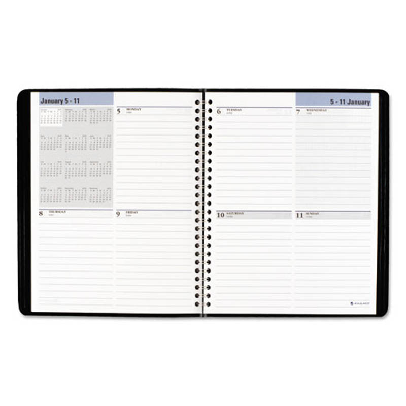 Seven-Day Weekly Planner, 6 7/8" X 8 3/4", Black, 2022
