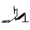 Rear-Mount Sit/Stand Workstation, Black