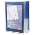 Six-Pocket Project File Folder, Translucent w/ Navy