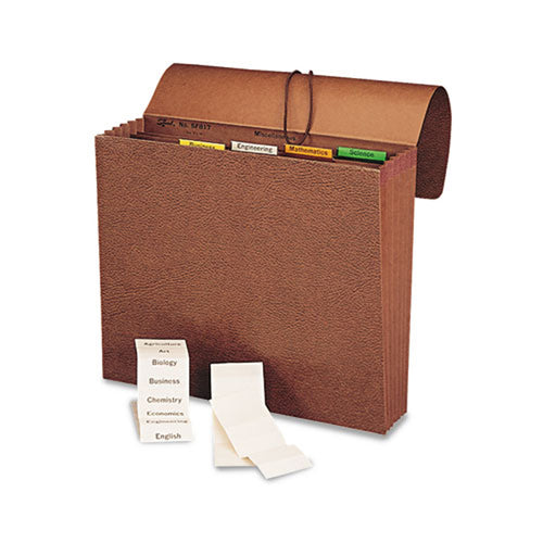 Six-Pocket Project File w/ Insertable Tabs, 5 1/4" Expansion, Letter, Brown