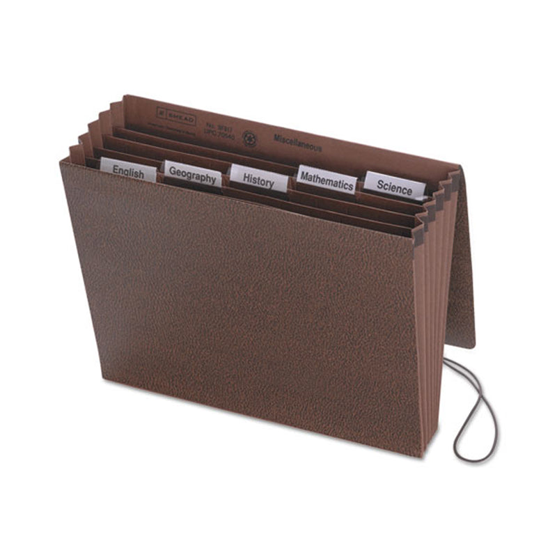 Six-Pocket Project File w/ Insertable Tabs, 5 1/4" Expansion, Letter, Brown