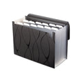 Sliding Cover Expanding File, 4" Expansion, 13 Pockets, Letter, Black