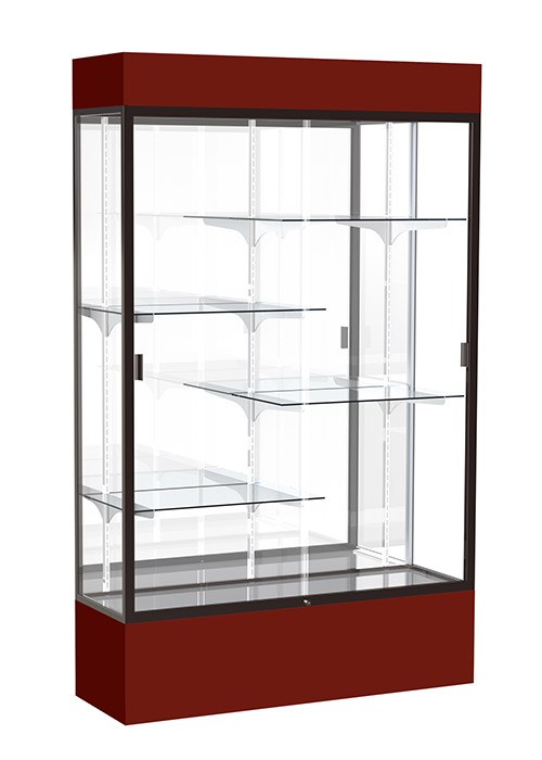 Spirit 48"w x 72"h x 16"d Floor Display Case with Lighted Cornice