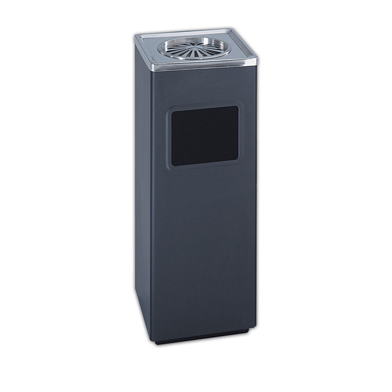 Square 3-Gallon Ash & Trash Can, Black