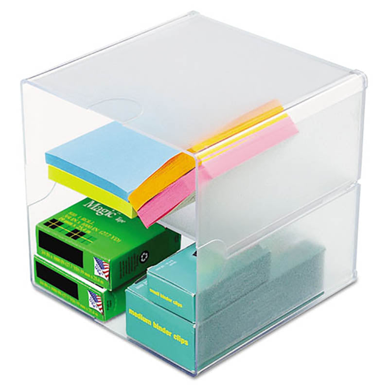 Stackable Desktop Cube Organizers, Clear