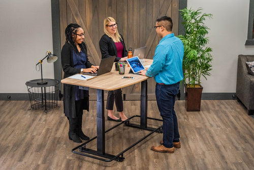 72" Electric Adjustable Conference Table With Footrest Bar