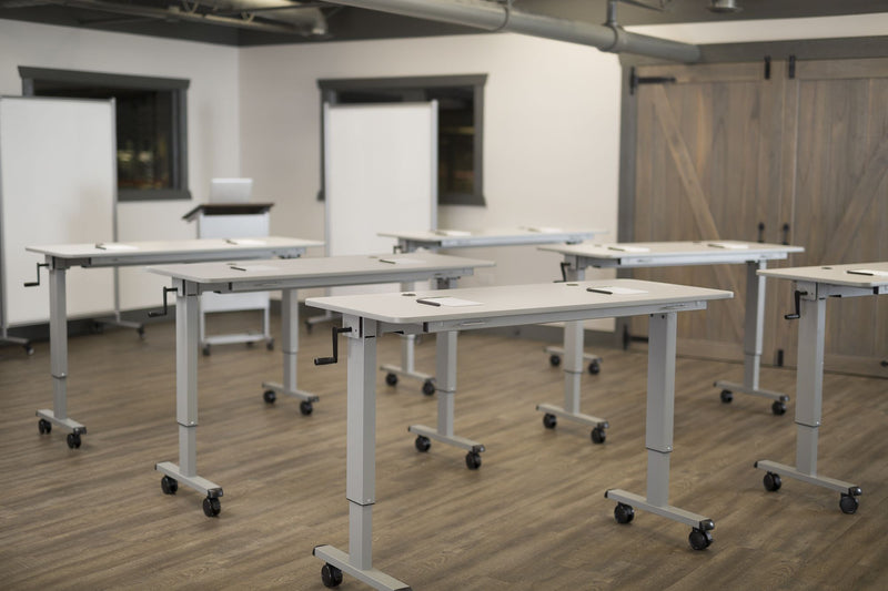 60" Adjustable Flip-Top Table, Crank Handle