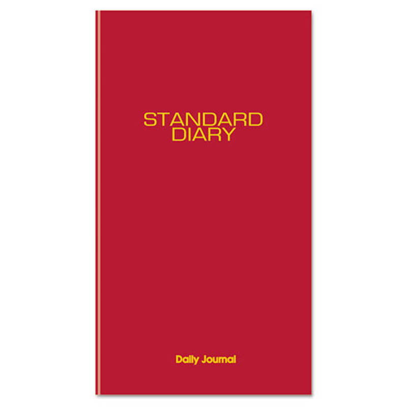 Standard Diary Recycled Daily Journal, Red, 7 11/16" X 12 1/8", 2025