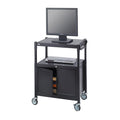 Steel Adjustable-Height A/V Cart w/ Locking Cabinet & Electrical Assembly