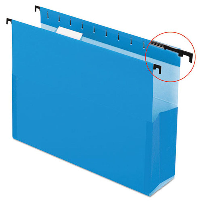 Surehook Reinforced Box-Bottom Hanging Files w/ Sides, 5th-Cut (box of 25), Blue
