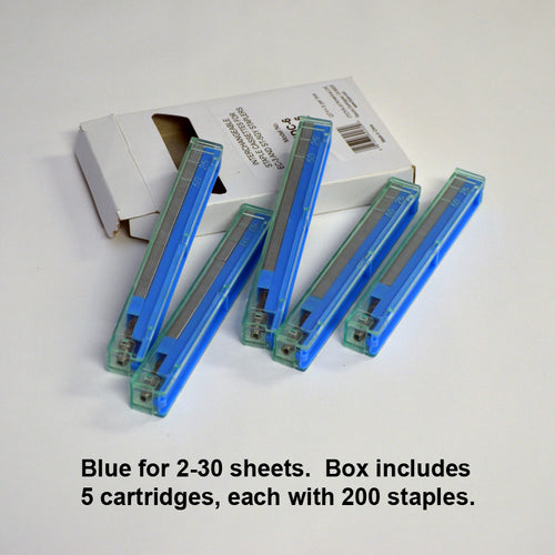 Blue 2-30 sheets (5 cartridges, 200 staples each)