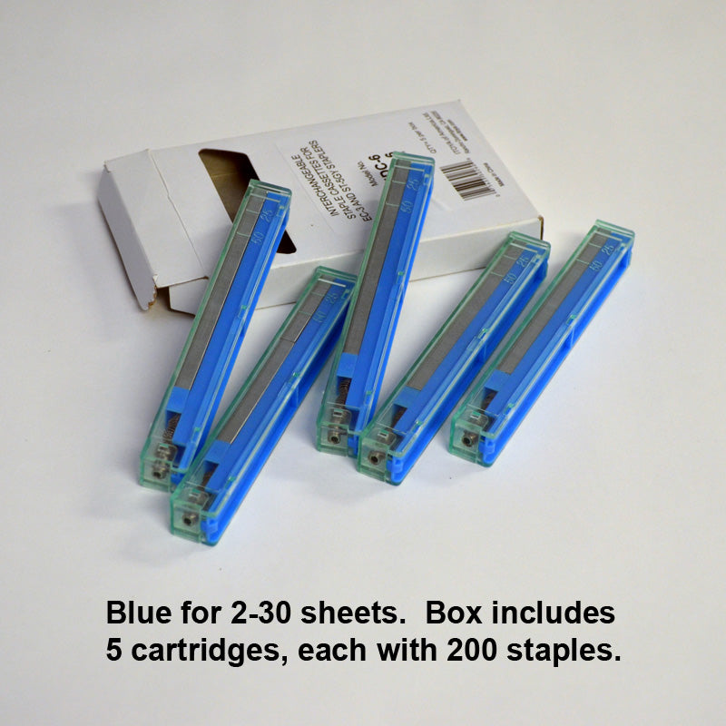 Switch Stapler STC-6 Blue 2-30 sheets (5 cartridges, 200 staples each ...