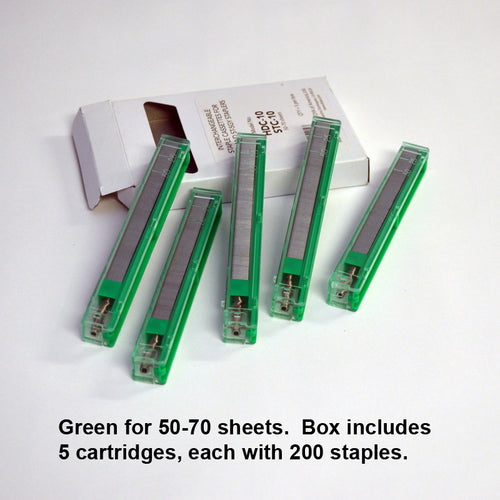 Green 50-70 sheets (5 cartridges, 200 staples each)