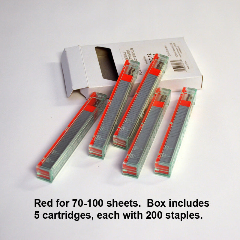 Red 70-100 sheets (5 cartridges, 200 staples each)